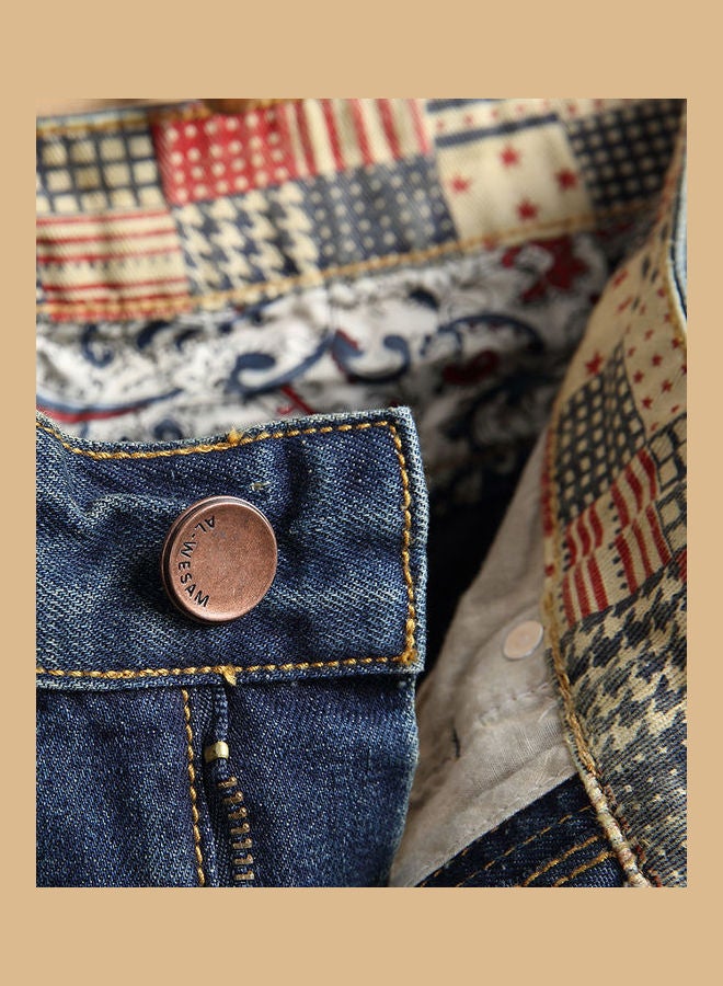 شورت جينز بتصميم ممزق أزرق - Image 5