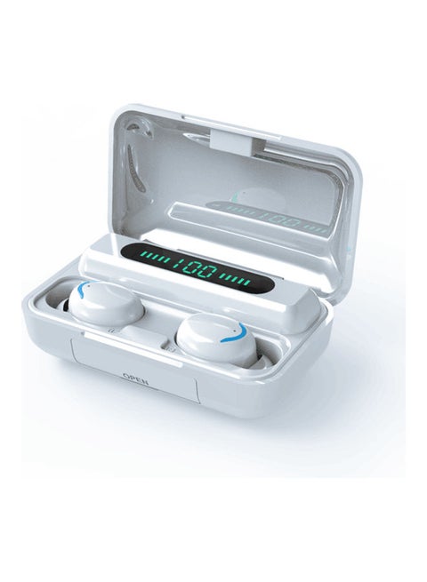 TWS Earbuds Bluetooth 5.0 True Wireless Headphones Sports Headset with Mic LED Display USB Output Power Bank White