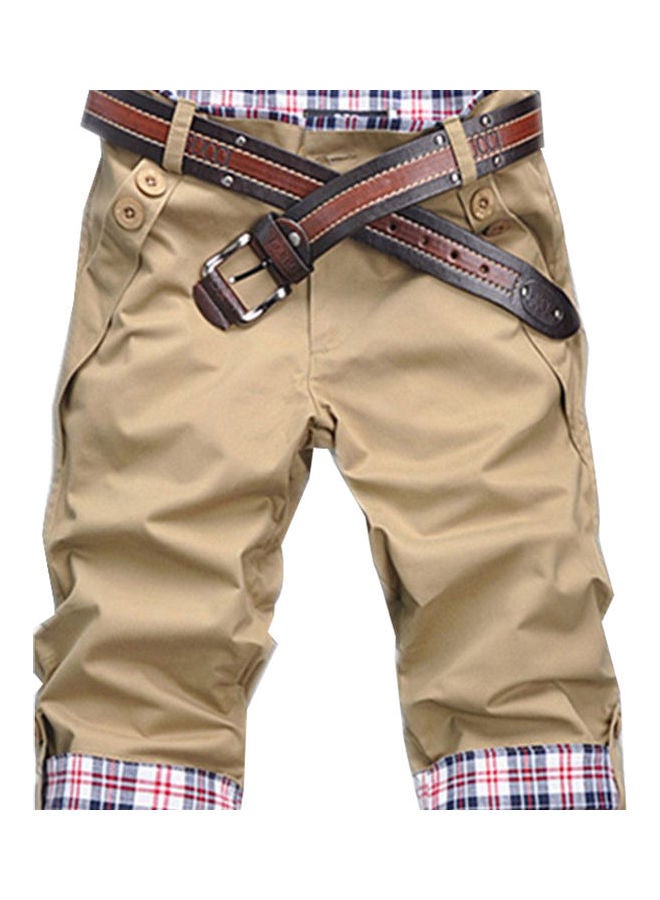 Checked Beach Shorts Khaki/White/Red  - Image 1