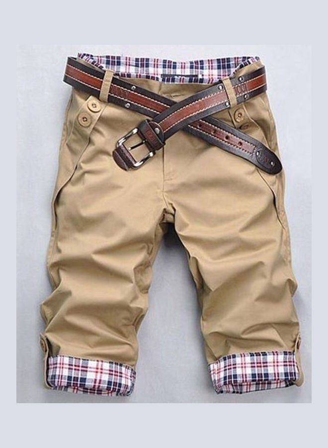 Checked Beach Shorts Khaki/White/Red  - Image 5