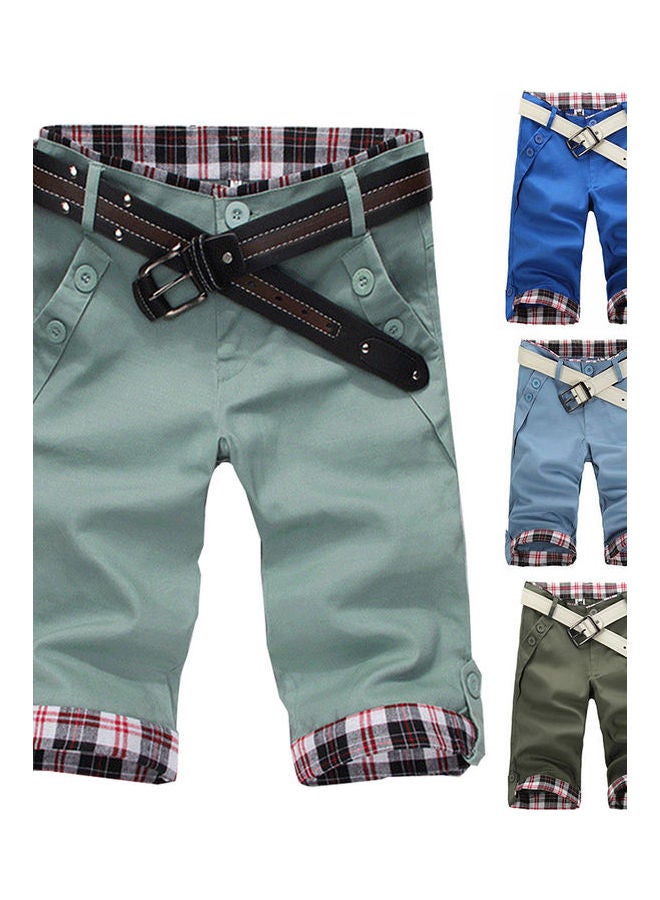 Checked Beach Shorts Khaki/White/Red  - Image 3