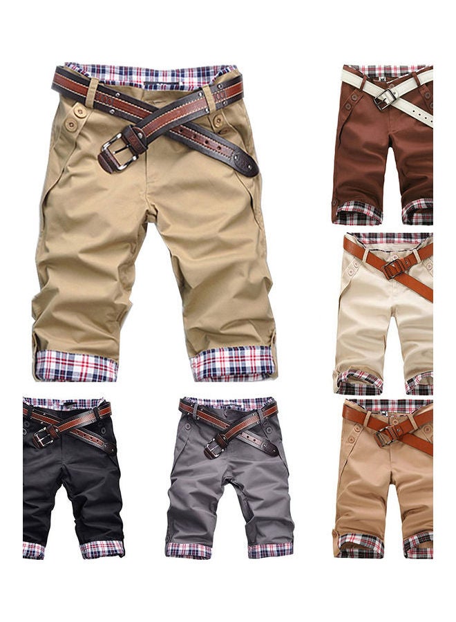 Checked Beach Shorts Khaki/White/Red  - Image 2