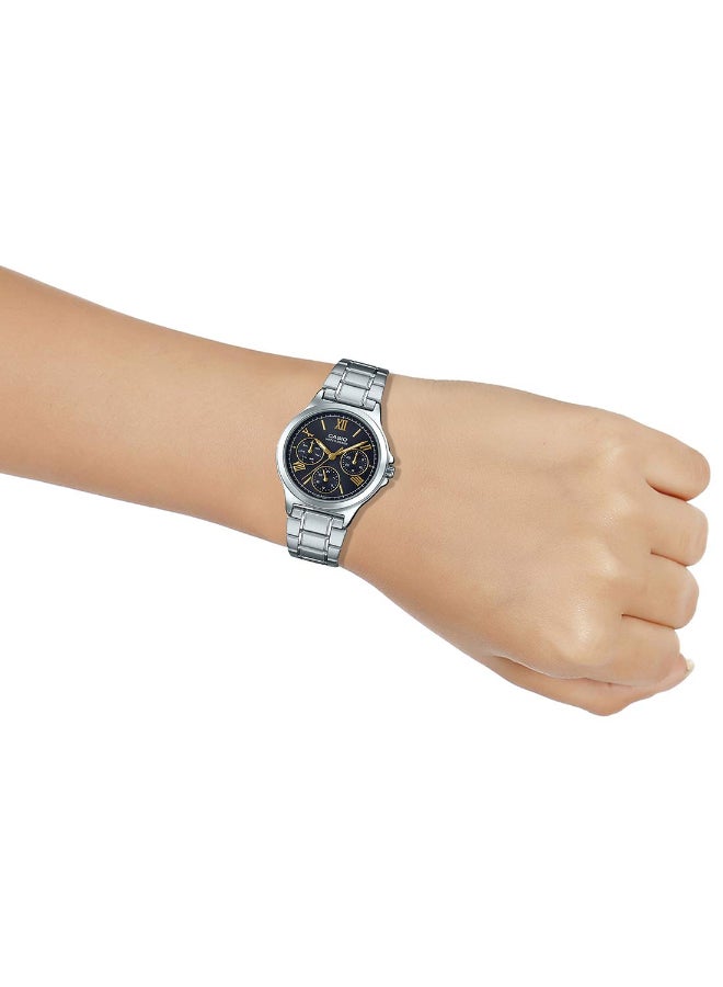 CASIO Women's Stainless Steel Round Shape Analog Watch LTP-V300D-1A2UDF - 33 Mm - Silver - Image 5