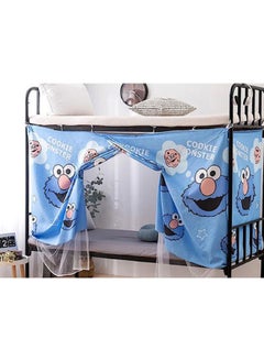 Printed Bed Canopy With Net And 2 Hook Holder Fabric Blue Curtain (195x90x115), Gauze Net (195x90x135)cm