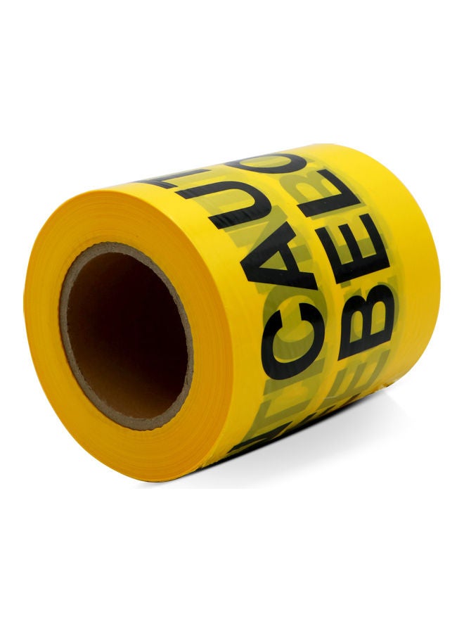 شريط تحذير بطبعة "Electric Cable Below" مصنوع من بلاستيك بي في سي أصفر - Image 2