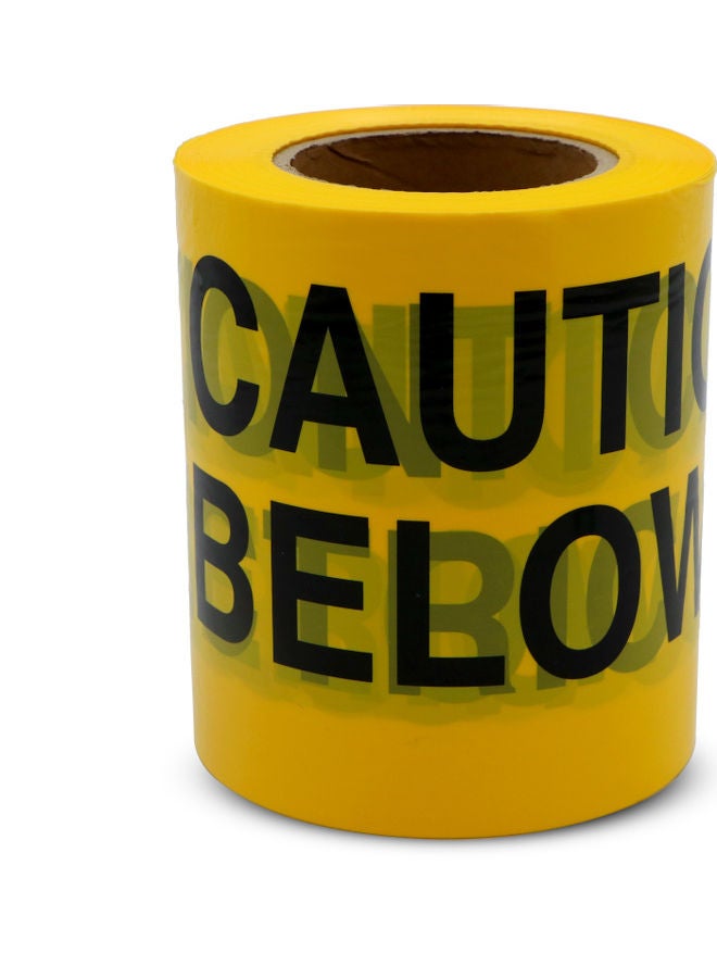 شريط تحذير بطبعة "Electric Cable Below" مصنوع من بلاستيك بي في سي أصفر - Image 1