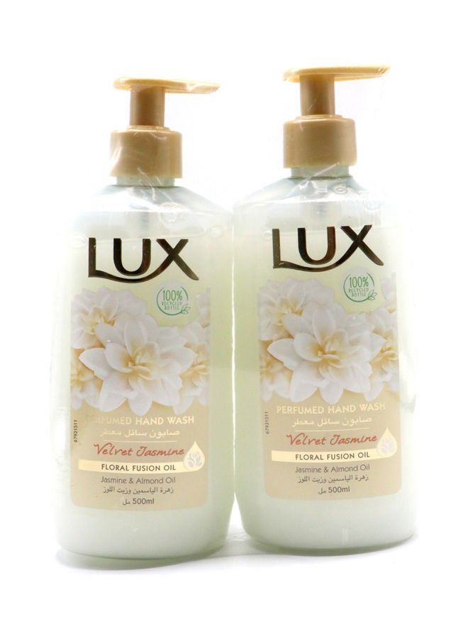Lux Perfumed Hand Wash Velvet Touch White 2 x 500ml - Image 1