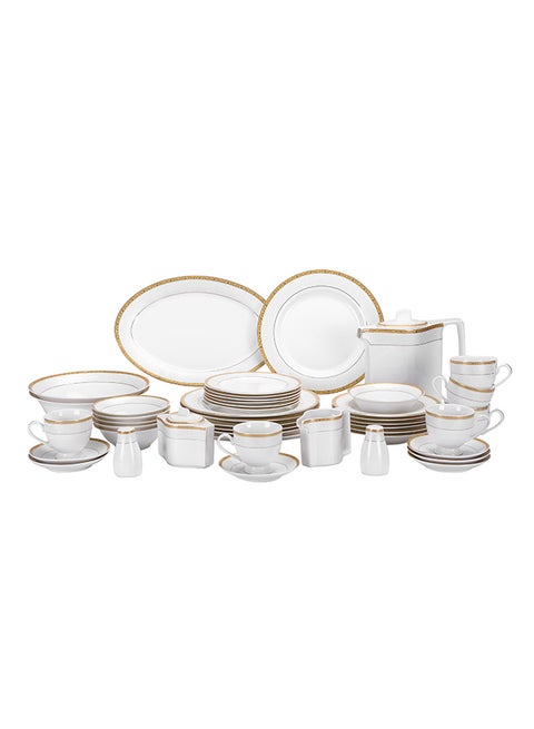 47-Piece Ovation Fine Bone Dinner Set White 25centimeter