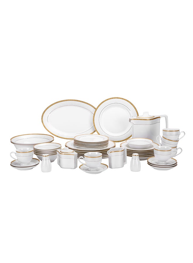 47-Piece Ovation Fine Bone Dinner Set White 25centimeter