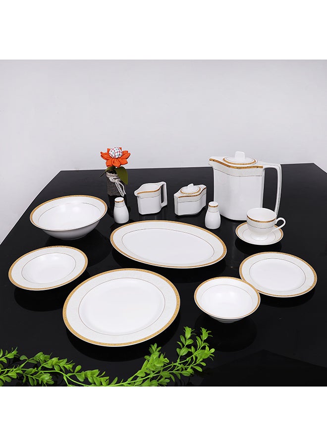 47-Piece Ovation Fine Bone Dinner Set White 25centimeter