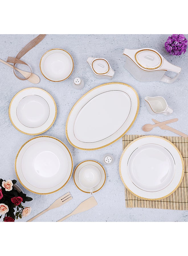 47-Piece Ovation Fine Bone Dinner Set White 25centimeter