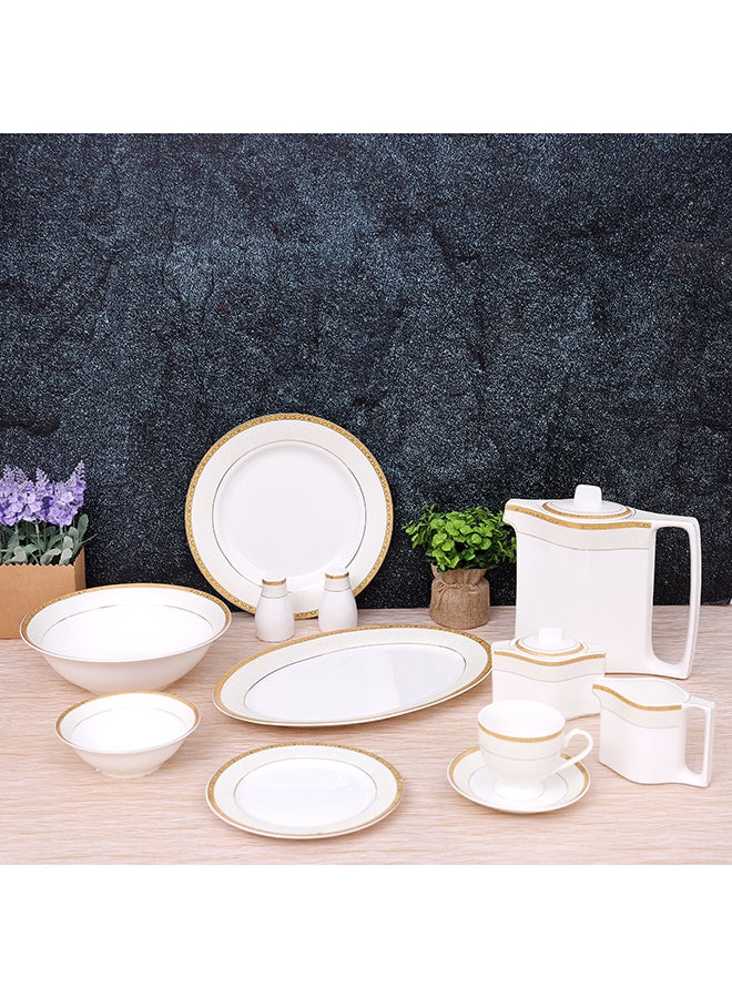 47-Piece Ovation Fine Bone Dinner Set White 25centimeter