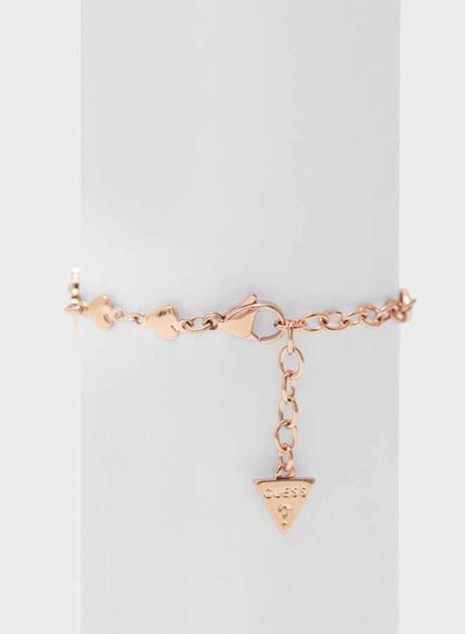 GUESS - Crystal Heart Frame Charm Bracelet - Image 1