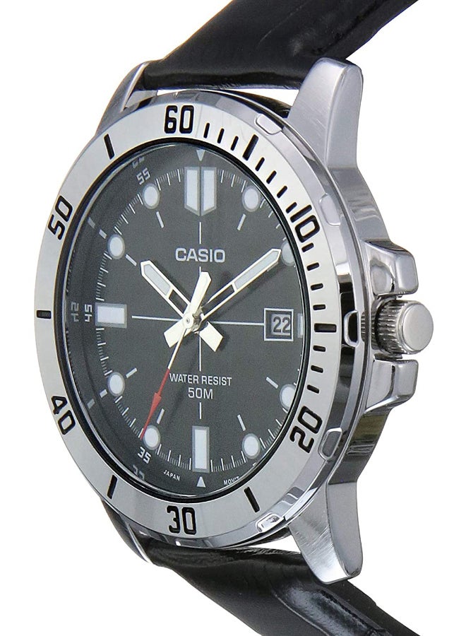 CASIO Men's Enticer Leather Analog Wrist Watch MTP-VD01L-1EVUDF  - Image 2