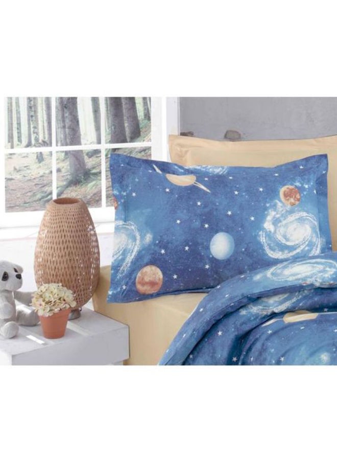 ريغال إن هاوس طقم لحاف مزين بطبعات مكون من 6 قطع cotton أزرق/أبيض/ بيج Comforter (240x190), Fitted Sheet (140x200 + 30), Pillow Sham (40x60), Pillow Sham (50x75), Pillow Case (50x75), Cushion (40x40)سم - Image 2
