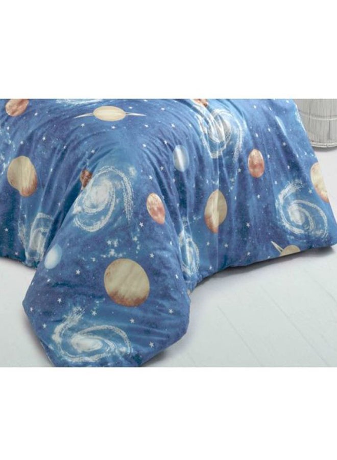 ريغال إن هاوس طقم لحاف مزين بطبعات مكون من 6 قطع cotton أزرق/أبيض/ بيج Comforter (240x190), Fitted Sheet (140x200 + 30), Pillow Sham (40x60), Pillow Sham (50x75), Pillow Case (50x75), Cushion (40x40)سم - Image 3