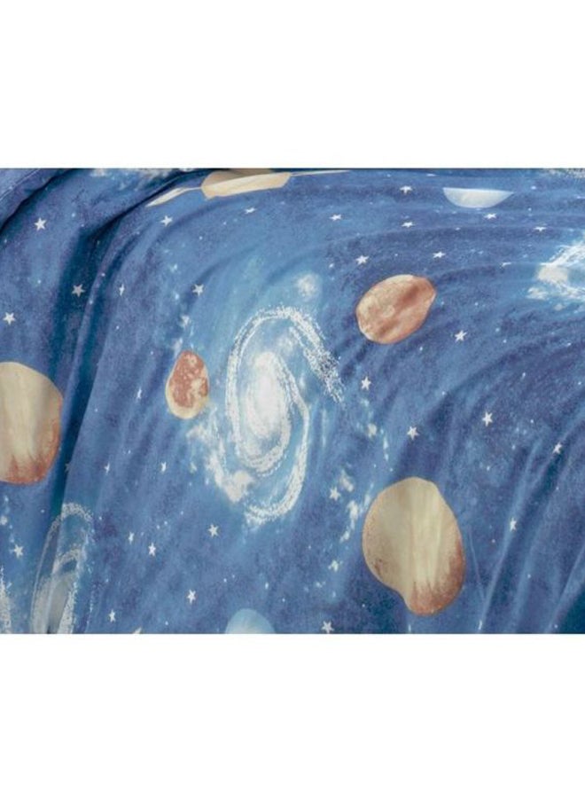 ريغال إن هاوس طقم لحاف مزين بطبعات مكون من 6 قطع cotton أزرق/أبيض/ بيج Comforter (240x190), Fitted Sheet (140x200 + 30), Pillow Sham (40x60), Pillow Sham (50x75), Pillow Case (50x75), Cushion (40x40)سم - Image 4
