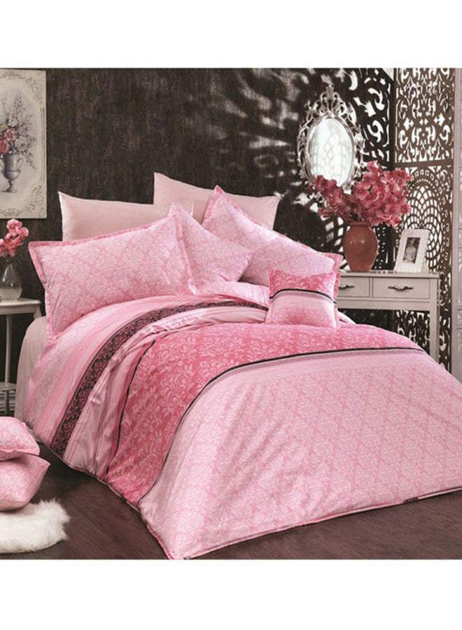 4-Piece Floral Printed Duvet Set Combination Pink/White King - v1610458534/N41831486A_1