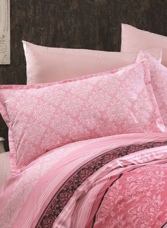 4-Piece Floral Printed Duvet Set Combination Pink/White King - v1610458534/N41831486A_3