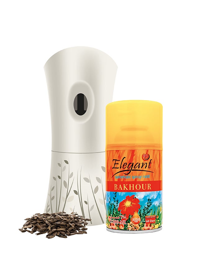Elegant - 3 Piece Bakhour Automatic Refill Spray Set Orange 300ml - Image 1