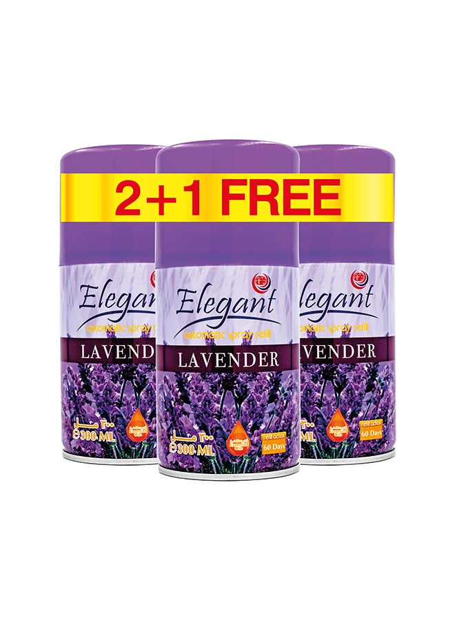 Elegant 3 Piece Lavender Automatic Refill Spray Set Purple 300ml  - Image 1