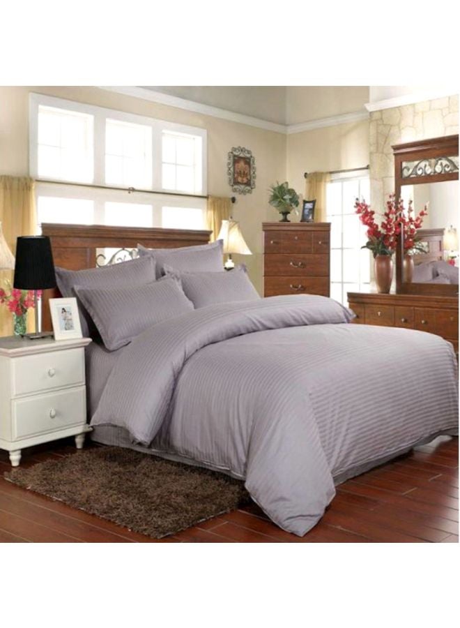 Hours 5-Piece Comforter Sets Microfiber Grey Comforter 240x260, Bed Sheet 250x270, Fitted Bed Sheet 200x200+30, Pillow Case 50X75+5cm 