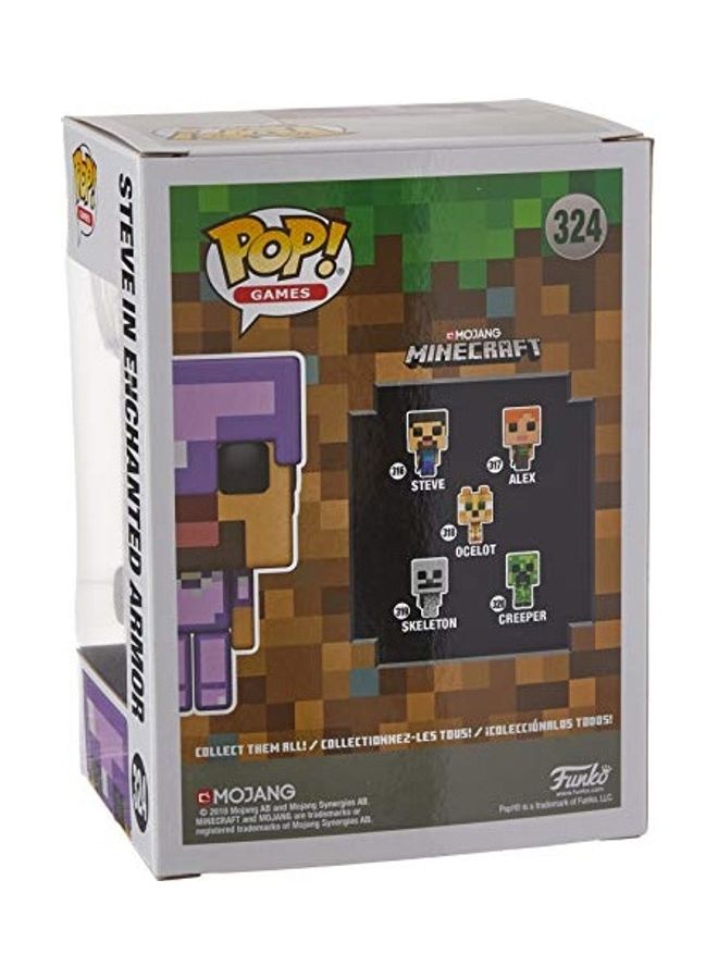 Funko - Pop Minecraft Steve In Enchanted Armor Exclusive Figure # 324 5 x 9inch - Image 1