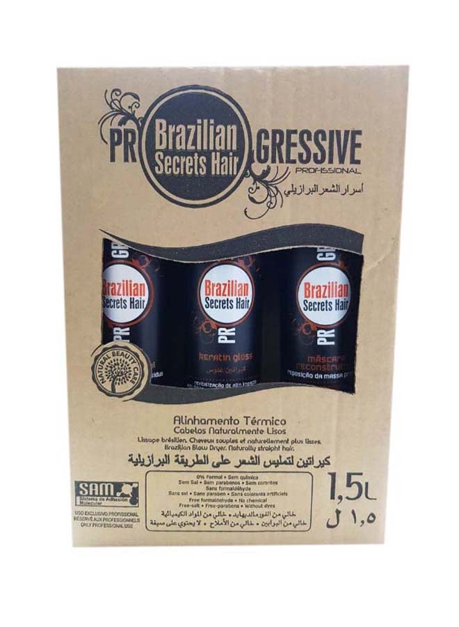 Brazilian Secrets Hair Professional Hair Progressive Kit 3x500ml