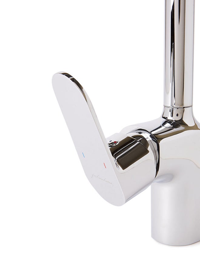 fashionhome Single Lever Round Shaped Long Chrome Basin Mixer Silver 100x310x350mm - Image 4