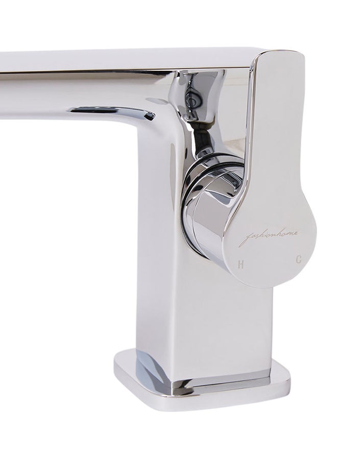 fashionhome Side Rotating Lever Wash Basin Mixer Silver - Image 4