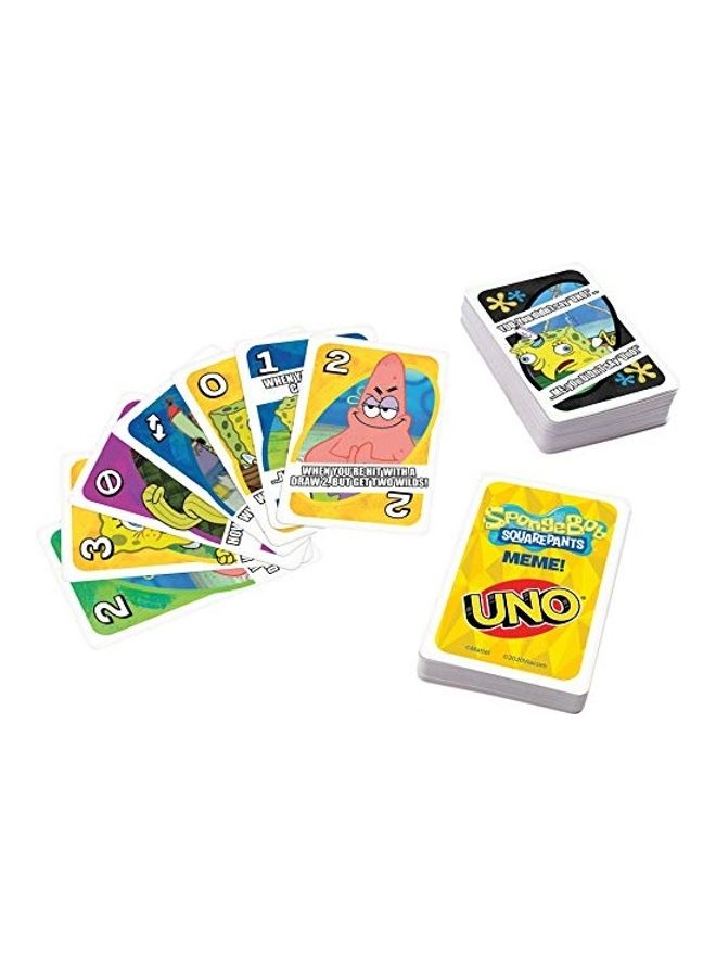 Mattel Games - Uno Spongebob Squarepants Meme Card Game 1 x 6inch - Image 1