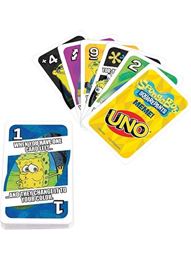 Mattel Games - Uno Spongebob Squarepants Meme Card Game 1 x 6inch - Image 1