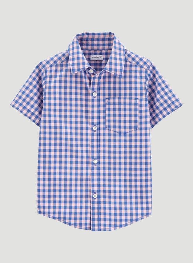 carter's Boys Gingham Short Sleeve Shirt Plaid - Image 1