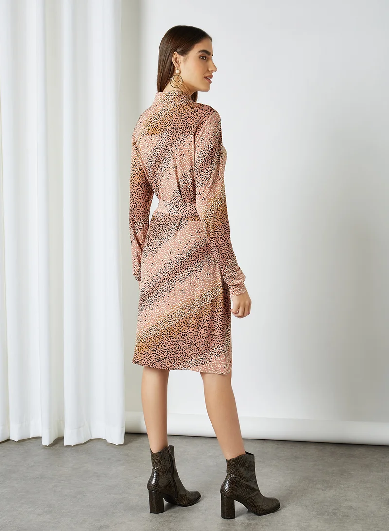 VERO MODA Printed Shirt Dress Old Rose(17-