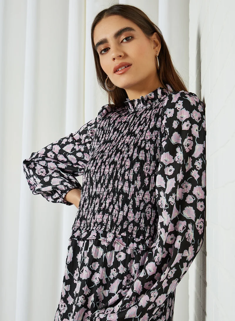 VERO MODA Printed Midi Dress Black(C-N10)