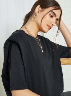 SELECTED FEMME Shoulder Padded T-Shirt Black(C-N10)  - Image 2