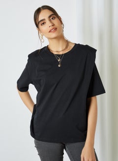 SELECTED FEMME Shoulder Padded T-Shirt Black(C-N10)  - Image 3