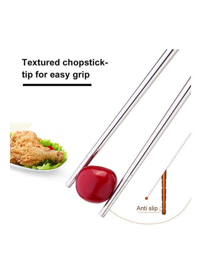 Stainless Steel Chopsticks 5 Pairs Silver 0.105kg - v1610467588/N43673302A_4