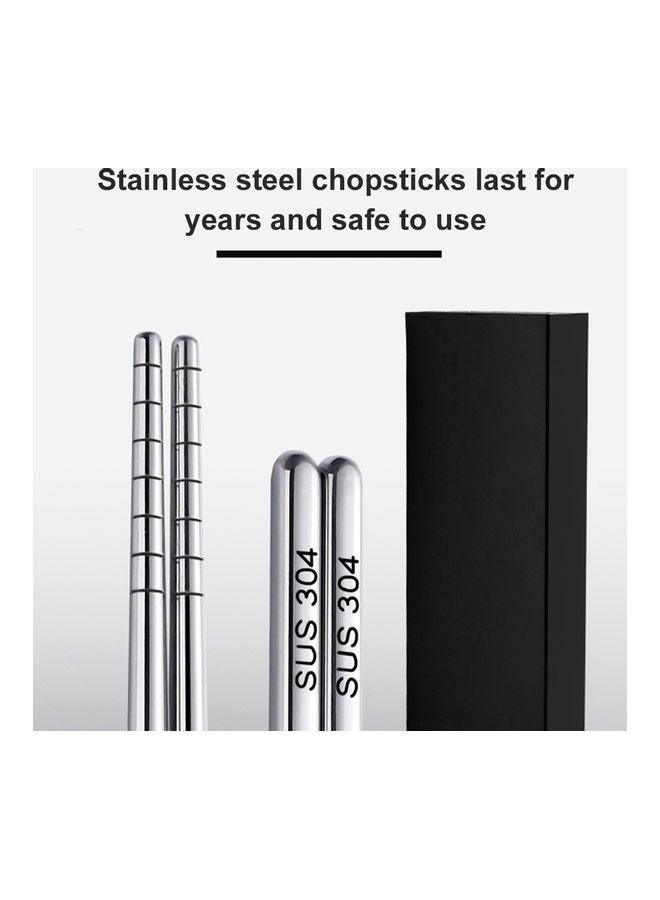 Stainless Steel Chopsticks 5 Pairs Silver 0.105kg - v1610467588/N43673302A_6