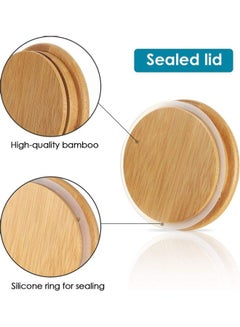 Lushh Double Walled Glass Coffee Cups with Handle and  Bamboo Lid Clear 350ml  - Image 3