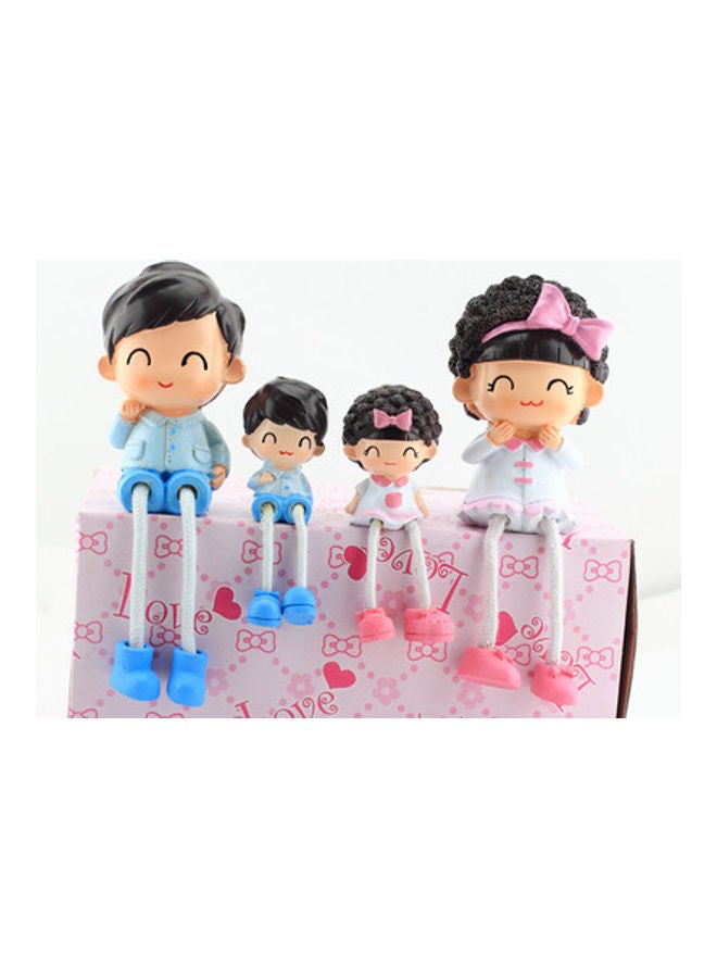 بيوينتي عائلة من أربع دمى حرفية تعلّق للزينة متعدد الألوان