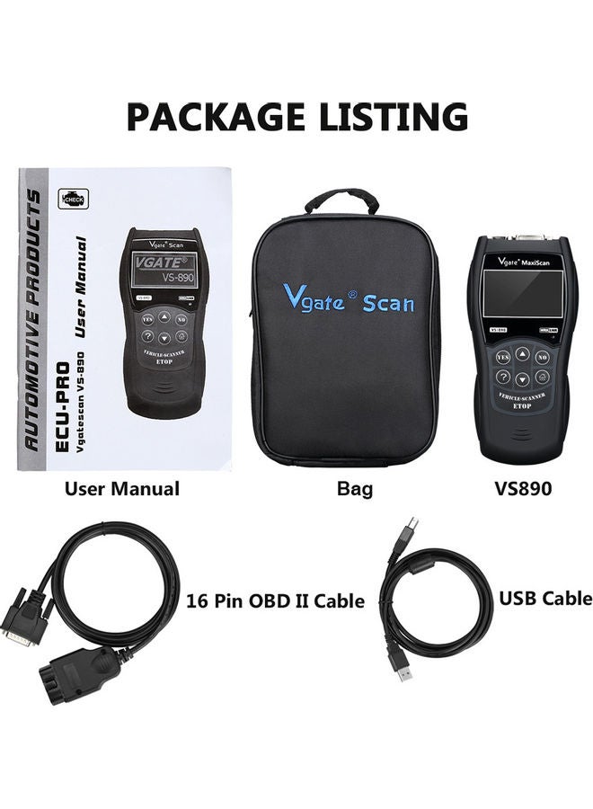 Generic - Auto Diagnostic Code Scanner Black 6.7 x 4 x 4cm - Image 1