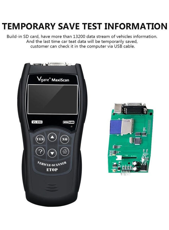 Generic - Auto Diagnostic Code Scanner Black 6.7 x 4 x 4cm - Image 1
