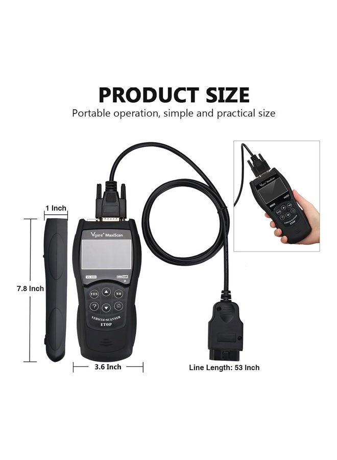 Generic - Auto Diagnostic Code Scanner Black 6.7 x 4 x 4cm - Image 1