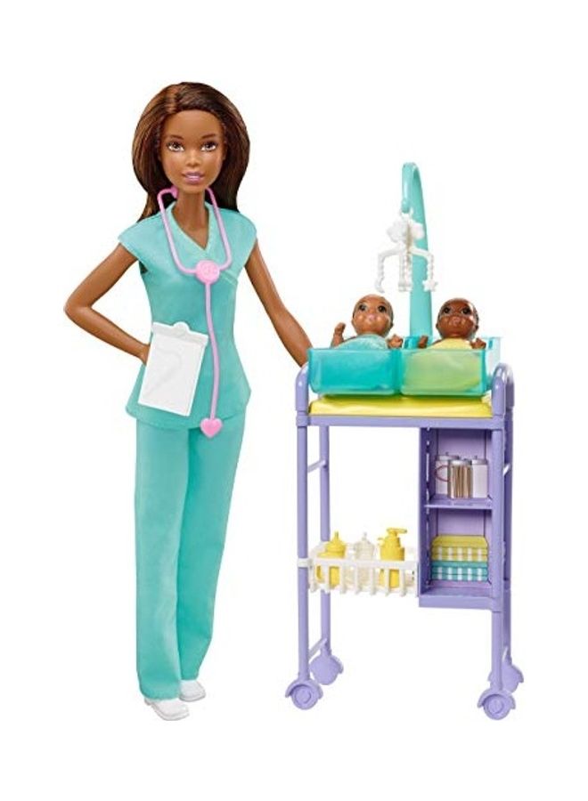 Barbie Baby Doctor Playset With Brunette Doll 2x13inch  - Image 1