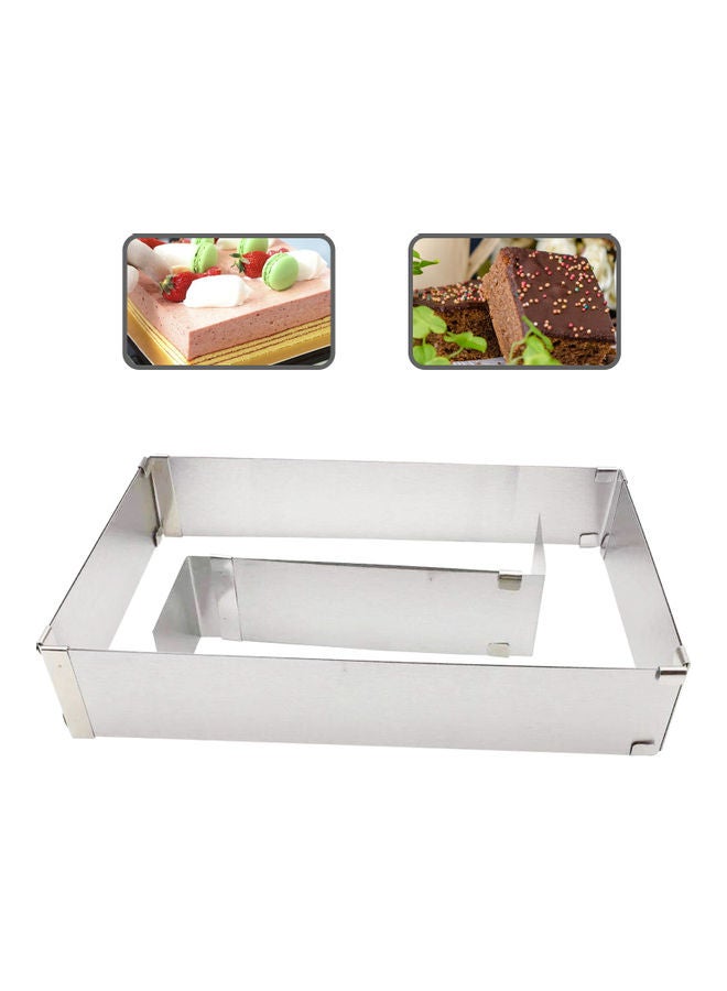 Stainless Steel Adjustable Cake Ring Rectangle Mold Silver 5cm  - Image 1