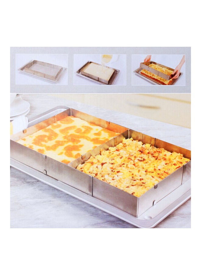 Stainless Steel Adjustable Cake Ring Rectangle Mold Silver 5cm  - Image 3