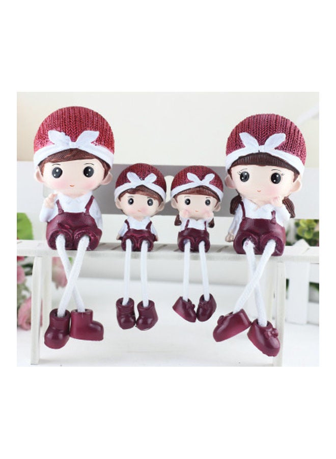 بيوينتي عائلة من أربع دمى حرفية تعلّق للزينة متعدد الألوان