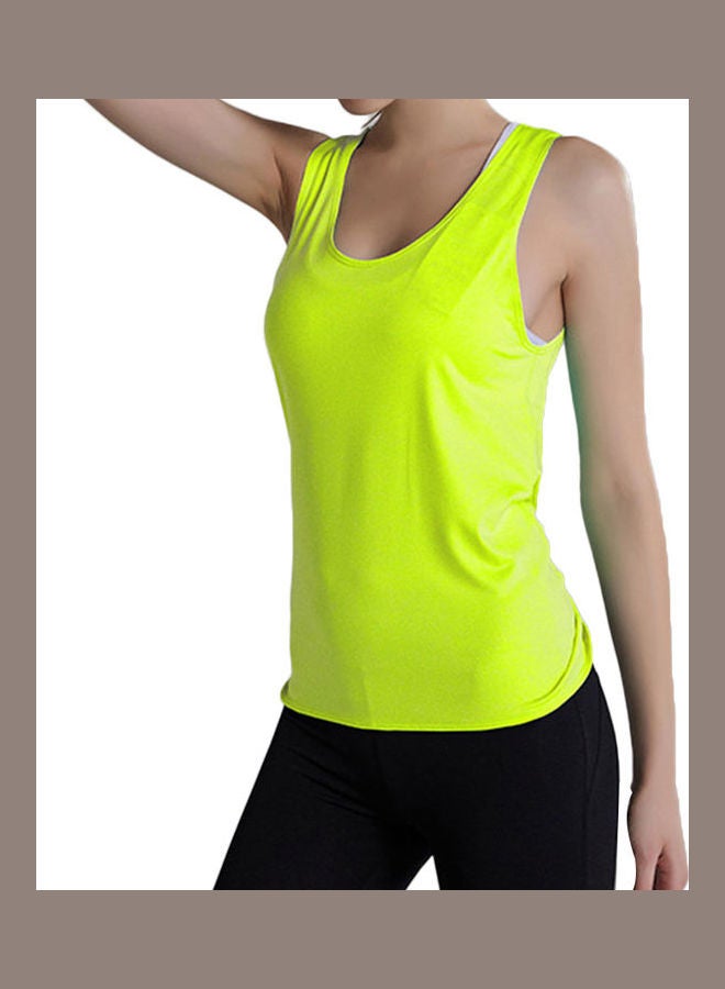 Open Back Camisole Tank Top Sports Vest Green - Image 1