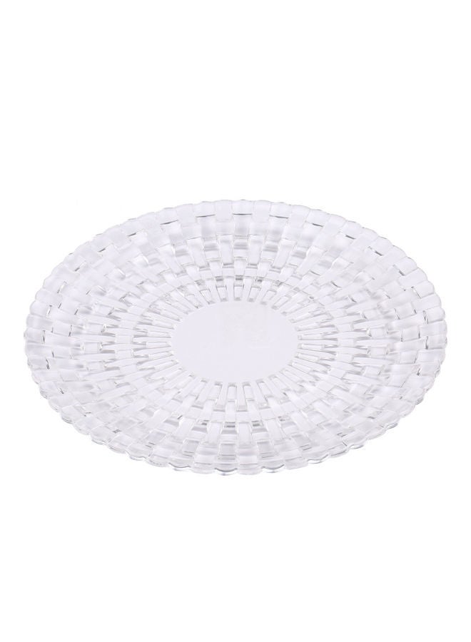 Generic - Transparent Plastic Tray Plate White 25cm - Image 1